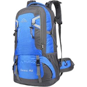 Treer Zaino da Trekking 40/60 Litri, Resistente all'Acqua Leggero Compatto Zaino da Viaggio Unisex Pieghevole Zaino Ultraleggero per Outdoor,Campeggio,Escursione e Alpinismo (60L,Blu)