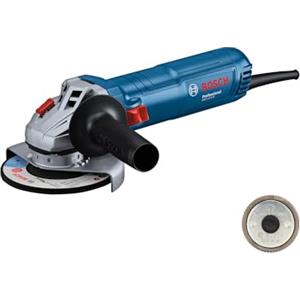 Bosch Professional Smerigliatrice angolare GWS 12-125 (Ø disco: 125 mm, potenza 1.200 W, protezione contro il riavvio accidentale, incl. dado SDS, impugnatura supplementare, chiave due perni)