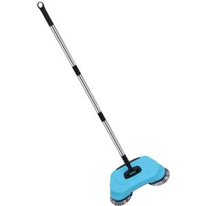 Generisch Manuale - Aspirapolvere non elettrico, scopa manuale | Spazzola rotante per la pulizia del pavimento - Manico regolabile - ideale per peli di animali, sporco codardi, animali ripieni ed E