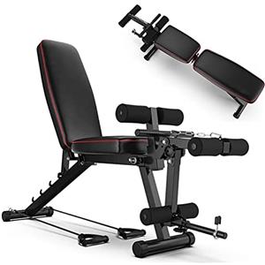 GJXJY Panca Palestra Multifunzione Pieghevole con Leg Extension E Leg Curl Panca Pesi Schienale Regolabile in 4 Livelli per Casa e Palestra, Carico Massimo 200 kg