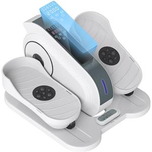 SPORTNOW Pedaliera da appartamento, pllittica da ufficio, mini ellittica elettrica con schermo LCD, telecomando e 10 velocità regolabili, silenziatore e portatile per gli anziani, bianco