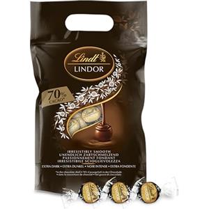 Lindt LINDOR Praline di Cioccolato Extra Fondente 70% cacao, 80 Cioccolatini di cioccolato fondente, in confezione 1kg