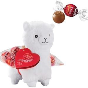 Lindt & Sprüngli Lindt San Valentino Peluche Cucciolo Alpaca con Cioccolatini LINDOR al Latte, Formato 100 g