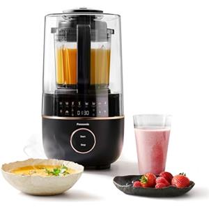 Panasonic MX-HG4401KXE Frullatore e prepara/cuoci zuppe, 1,2L, 800W, Caldo e Freddo, 9 Modalità Automatiche, 10 Impostazioni di Velocità, Timer, Mantieni Caldo, Pulizia Automatica, Nero e Oro Rosa