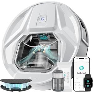 LEFANT Robot Aspirapolvere M320, 6000Pa,Autonomia 210 Minuti,Evita Precisamente gli Ostacoli, Contenitore per Polvere da 800 ml, Controllo App/Alexa,Ideale per Peli di Animali Domestici,bianco