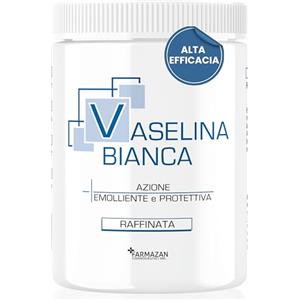 FARMAZAN Vaselina Bianca 100ml Made in Italy, Vaselina Pura Microbiologicamente Sicura, Crema Viso Pelle Secca, Crema Corpo Idratante, ideale anche come Vaselina Tattoo, Crema Antisfregamento e Vaselina Labbra
