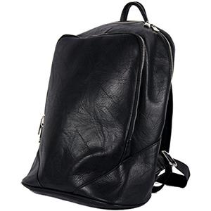 Emila Zaino nero elegante uomo lavoro viaggio zainetto vintage da ragazzo scuola squadrato università ufficio capiente grande per moto uscire gita leggero porta documenti ecopelle Nero