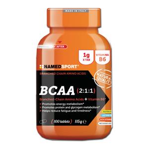 NAMEDSPORT BCAA 2:1:1 - Integratore alimentare di Aminoacidi ramificati e Vitamina B6 - 100 Compresse