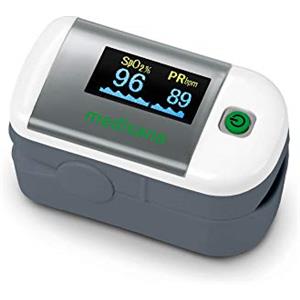 Medisana PM 100, misurazione di saturazione dell'ossigeno nel sangue, pulsossimetro da dito con display OLED e funzionamento one-touch