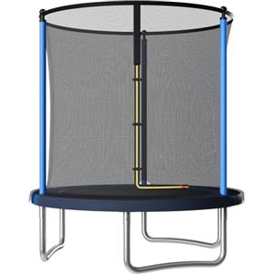 JUMMICO Trampolino da Giardino Trampolino per Bambini con Scaletta e Rete di Sicurezza Ø 183/220/290/360cm Tappeto Elasticoper Adulti e Bambini