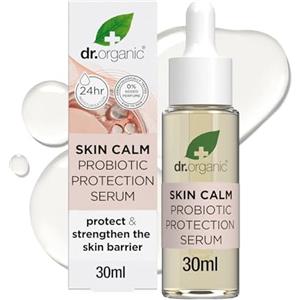 Dr.Organic Dr Organic Skin Calm Probiotic Protection Serum Per rossore, pelle secca, sensibile e irritabile, testato dermatologicamente, vegano, cruelty free, senza parabeni e SLS, certificato biologico, 30ml