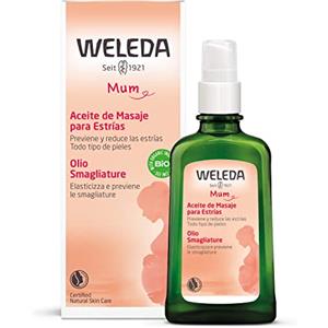 Weleda Olio smagliature, trattamento cosmetico pre-post gravidanza per inestetismi cutanei, con olio di mandorle, dermatologicamente testato (1x100 ml)