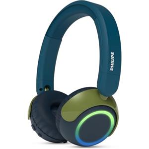 Philips TAK4200CT Serie 4200 Cuffie pieghevoli per bambini on-ear wireless - 45 ore di riproduzione a volume limitato, Condivisione audio, Cavo USB-C incluso - Cristallo verde acqua