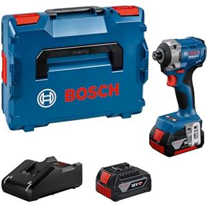 Bosch Professional 18V System Avvitatore con percussione a batteria GDR 18V-215 (incl. 2 batterie GBA 18V 4.0Ah, caricabatteria GAL 18V-40, L-BOXX)