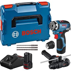 Bosch Professional 12V System Trapano-avvitatore a batt. GSR 12V-35 FC - FlexiClick System (2 batt. 3.0Ah,caricabatt.rapido GAL 12V-40, 2 access. FlexiClick, set access.,L-BOXX) - Amazon Exclusive Set