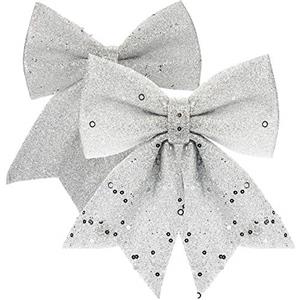 com-four® 2X Fiocchi di Natale - Fiocchi di Natale per la Decorazione - Fiocchi di Albero di Natale con Paillettes [la Selezione Varia]