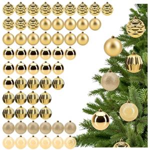 com-four® 60x Palline di Natale 7 cm - Palline dell'albero di Natale in plastica infrangibile per Natale - Decorazioni per L'Albero di Natale - Decorazioni per L'Albero di Natale