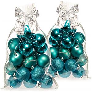 com-four® 40x Palle di Natale, Palle di Natale infrangibili in plastica per Natale, Decorazioni per L'Albero di Natale con ciondoli, Ø 6 cm