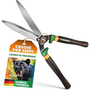 GRÜNTEK Cesoia per Siepi Forbice da Potatura Giardino 54 cm. Tagliasiepi Manuale con manico in Legno di frassino