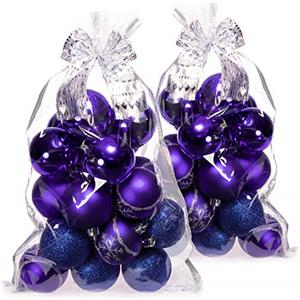 com-four® 40x palline di Natale, palline di plastica per Natale, decorazioni per alberi di Natale con pendente, Ø 6 cm