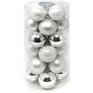 COM-FOUR® 24x palle di Natale, palle di Natale in vero vetro per Natale, decorazioni per l'albero di Natale, Ø 6 cm