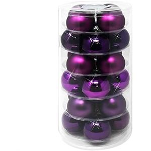 COM-FOUR® 24x Palle di Natale in Vetro, Decorazioni per Albero di Natale, Viola Lucido e Opaco, Ø 6 cm