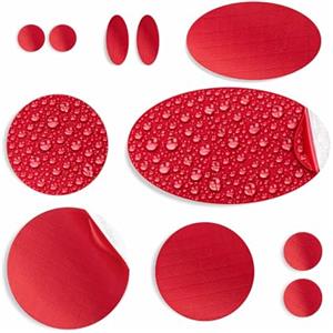 aZengear Toppe di Riparazione per Piumini, autoadesive, morbide, Impermeabili, Resistenti agli Strappi in Tessuto di Nylon per Fissare i Fori nei Vestiti, nei Sacchi a Pelo (11 Pezzi, Rossa)