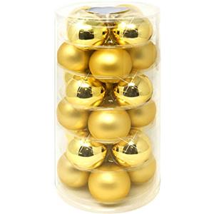 COM-FOUR® 24x Palle di Natale, palline di Natale in vero vetro per Natale, decorazioni per l'albero di Natale, Ø 6 cm