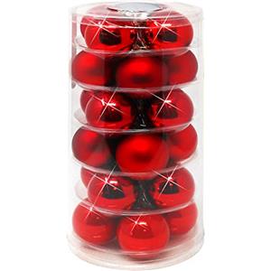 COM-FOUR® 24x palle di Natale, in vero vetro, decorazioni per l'albero di Natale, Ø 6 cm