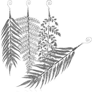 COM-FOUR® 4x ramo glitterato - composizione glitterata per la decorazione natalizia - decorazione per la ghirlanda dell'Avvento, l'albero di Natale [la selezione varia] (color argento)