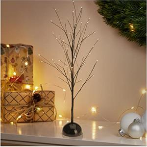 COM-FOUR® Albero LED come illuminazione decorativa - albero luminoso con 48 LED come decorazione per Natale - albero luminoso per uso interno (Albero con supporto - 48 LED)