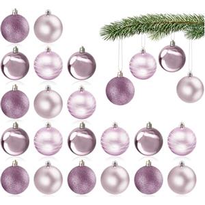 COM-FOUR® 24x Palline per Albero di Natale - Palline per Albero di Natale in plastica per Natale - Decorazioni per Albero di Natale - Decorazioni per Albero di Natale - Palline di plastica
