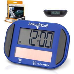 Technaxx TX-337 Disco orario elettronico Solare - Timer Automatico da parcheggio per Auto con sensore di Movimento, Doppio Display e Ricarica Solare - Accessorio Smart per Veicoli