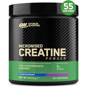 Optimum Nutrition Creatina Micronizzata Monoidrata in Polvere, Gusto Blue Raspberry, 247.5g, 55 Porzioni