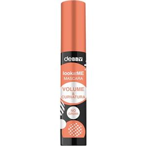 deBBY, lookatME MASCARA VOLUME & CURVATURA, Pigmenti Intensi con Effetto Ciglia Amplificate, Formula Senza Grumi con Fibre Volumizzanti, Scovolino in Fibra Incurvato