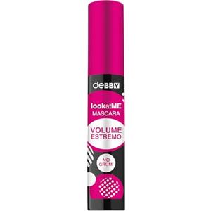 deBBY, lookatME MASCARA VOLUME ESTREMO, Formula con Fibre Volumizzanti Senza Grumi, Scovolino in Fibra a Forma di Clessidra, Effetto Ciglia Definite e Modellate, Texture Modulabile