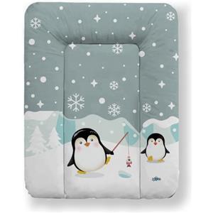 Kikido Materassino Fasciatoio 70x50 - Pinguini - Cuscino Fasciatoio Lavabile per Cambio Pannolino - Materasso Fasciatoio Neonato per Cassettiera Impermeabile 50x70 - Universale