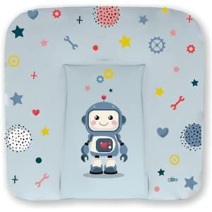 Kikido Materassino Fasciatoio 70x75 - Robot - Cuscino Fasciatoio Lavabile per Cambio Pannolino - Materasso Fasciatoio Neonato per Cassettiera 75x70 - Universale e Impermeabile