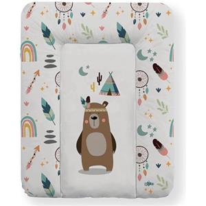 Kikido Materassino Fasciatoio 70x50 - Teddy - Cuscino Fasciatoio Lavabile per Cambio Pannolino - Materasso Fasciatoio Neonato per Cassettiera 50x70 - Universale e Impermeabile