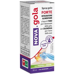 Nova Argentia Nova Gola Spray Forte 30ml - Integratore Alimentare con Timo, Miele, Calendula e Propoli per il Benessere della Gola