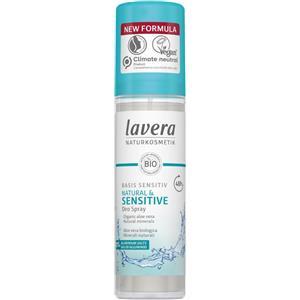 LAVERA Deodorante Spray Basis Sensitive 75 ML - 48H di Potere Deodorante, Aloe Vera Biologico, Vegano, Senza Sali di Alluminio