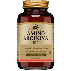 Solgar Amino Arginina 500 - Integratore Alimentare con 500 mg di L-arginina in 50 Capsule Vegetali