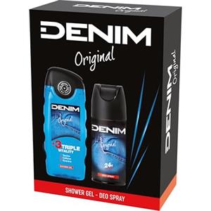 Denim - Regalo Uomo, Docciaschiuma 250 ml e Deodorante Spray 150 ml, Fragranza Original, Dona Tonicità e Vitalità