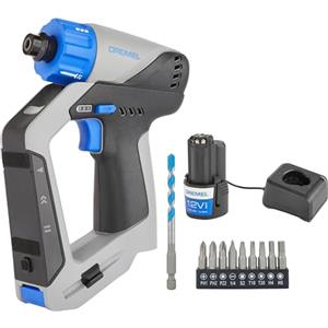 Dremel Blueprint Trapano Avvitatore 12V 3 in 1 Brushless con Cercatore di montanti, Livello laser staccabile, Batteria+Caricatore 2,0 Ah, Set di punte per trapano e avvitamento, Livella a Bolla DD12V
