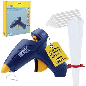 Rapid EG212 Kit Pistola Colla a Caldo con 24 Stick di Colla da 12mm per Fai da Te e Riparazioni Domestiche, Design Ergonomico con Grilletto Morbido e Supporto Regolabile (5001709)