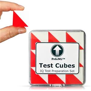 Prfc.NL PrfcNL Cubi di prova (rosso e bianco) - Studio per test di progettazione a blocchi, pratica test di ragionamento spaziale cognitivo, 9 cubi di Kohs, preparazione del test WAIS e Wisc, 1002IQBOX