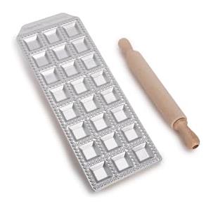 Imperia Raviolamp Linea Classica. Stampo per ravioli (24 ravioli) Made in Italy. Accessorio macchina per la pasta. Accessorio cucina tagliapasta in alluminio per pasta fresca con mattarello.