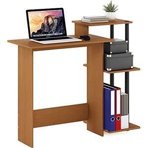 Furinno Efficient Home Laptop Notebook Scrivania per computer, Ciliegio chiaro/Nero