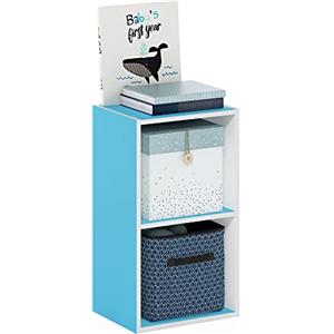 Furinno Pasir Libreria a 2 ripiani aperti, azzurro/bianco