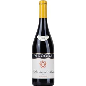 Ricossa BARBERA D'ASTI DOCG SUPERIORE - Rosso Piemontese da Uve Barbera - Elegante, Morbido, Intenso, Affinato in Legno - Fruttato e Speziato - 14% vol - 750ml